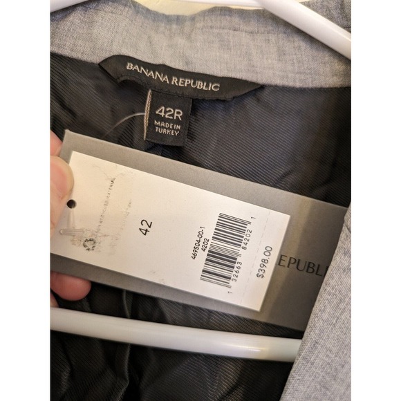 Banana Republic NEW Men's Dress Coat Blazer Size 42 Light Gray Slim Fit. - Picture 3 of 6